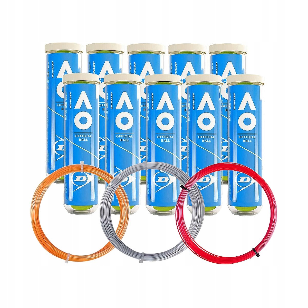 Tenisové míčky Dunlop Australian Open 10 x 4 ks Napínáky Kirschbaum