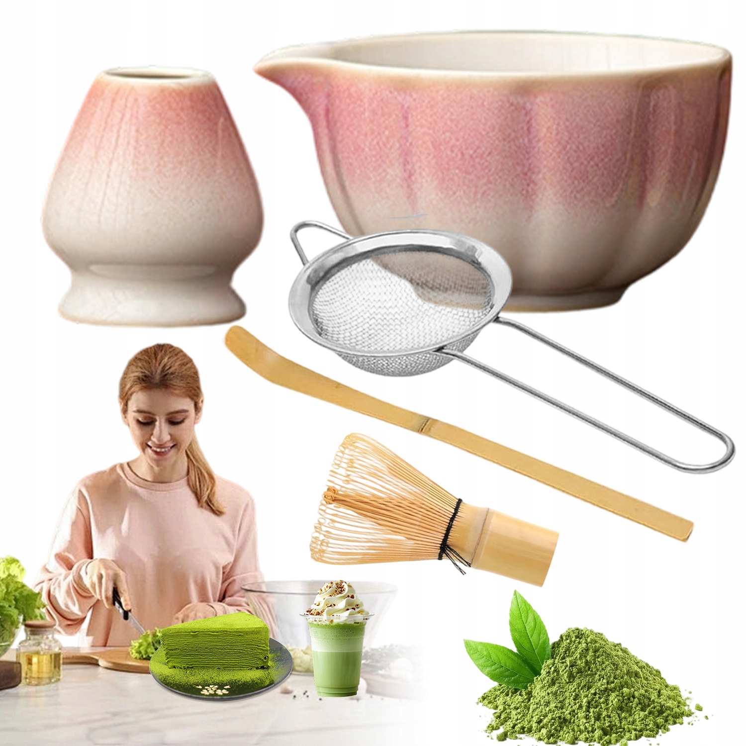 Sada Metliček Chasen Štětec Na Čaj Matcha Obřad Matchy 5KUSŮ