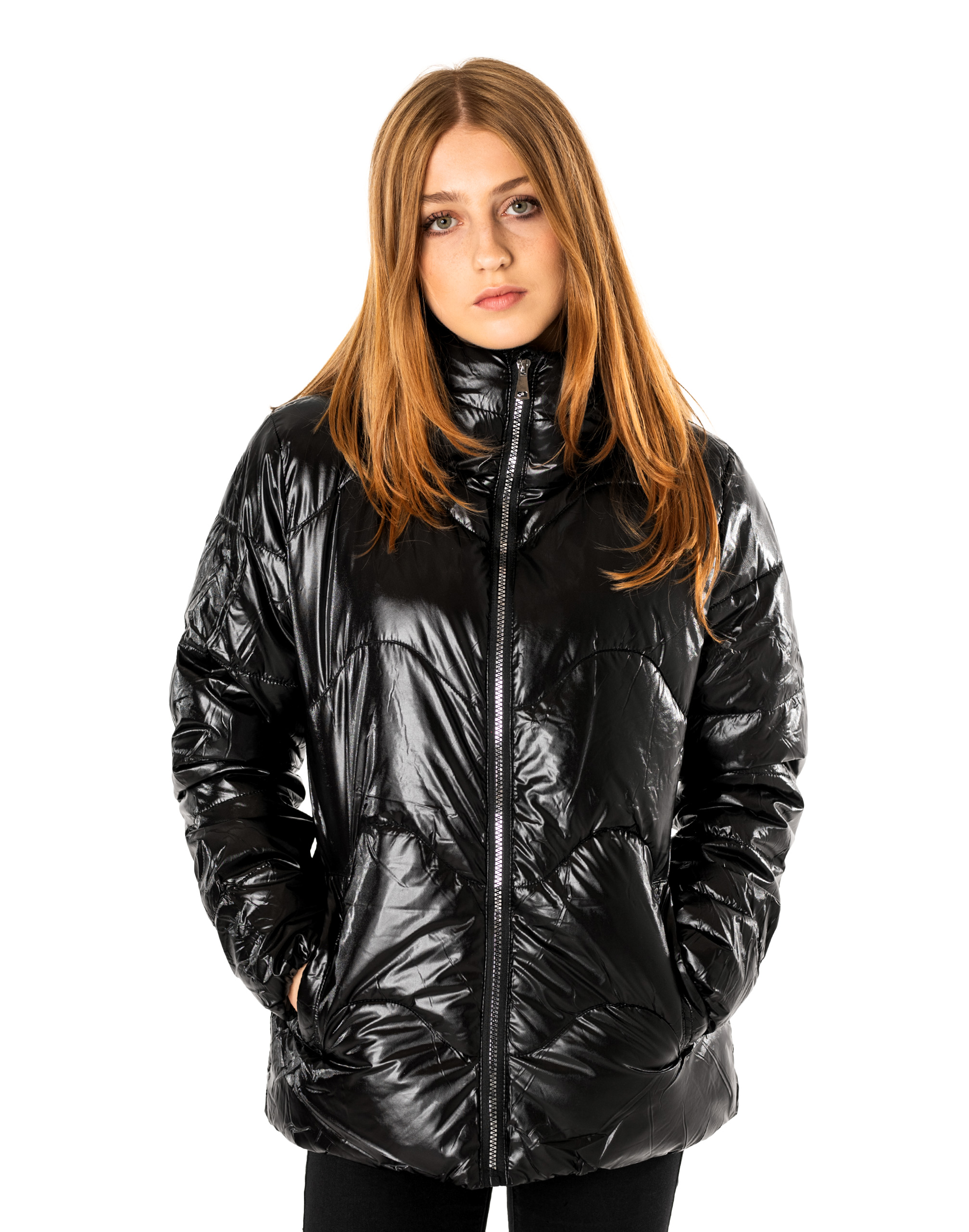 Teplá dámská zateplená bunda na zimu 36023-1, velikost M