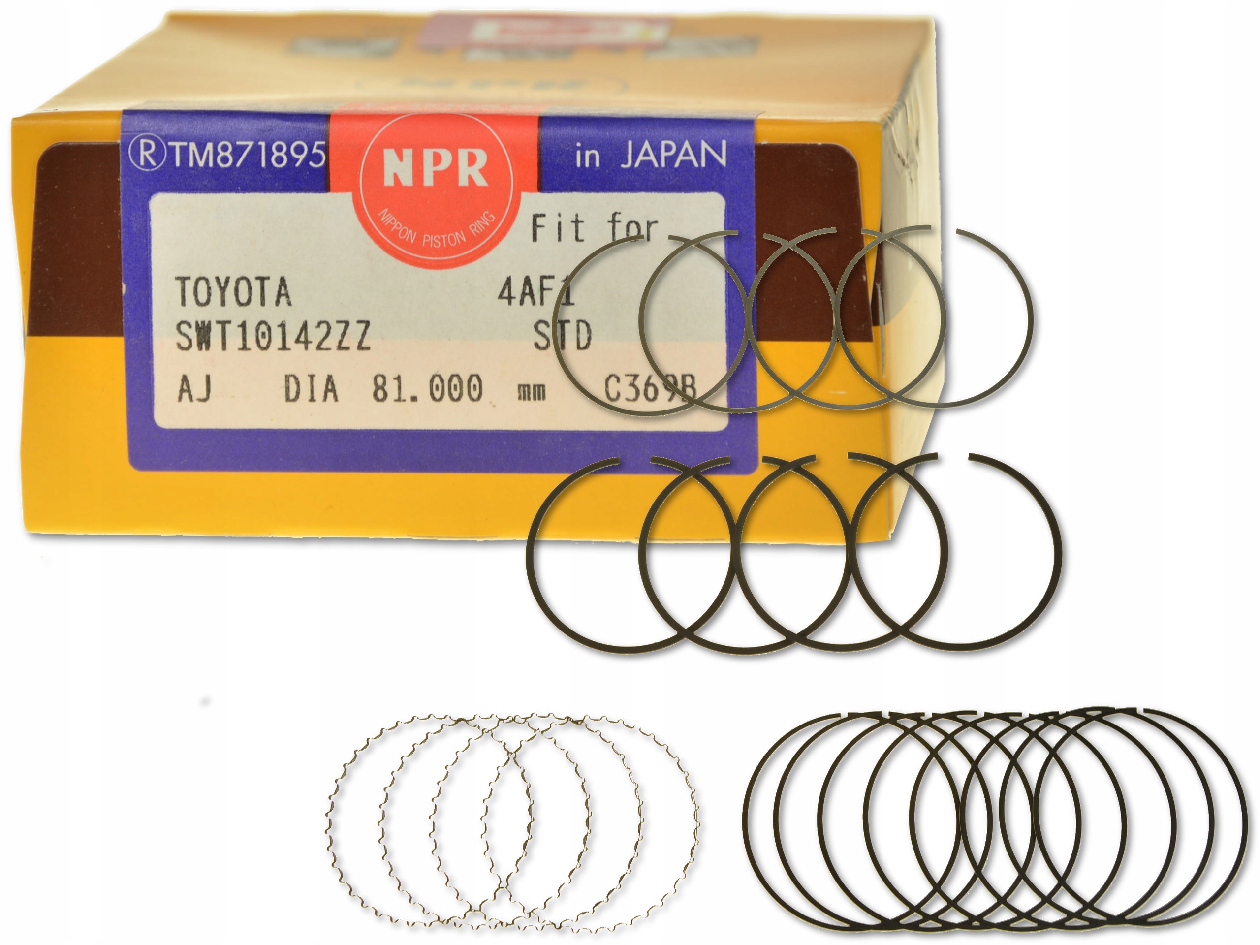 Kompletní Pístové Kroužky SWT10142ZZSTD Npr Toyota 1.6i 4A-FE 4A-F