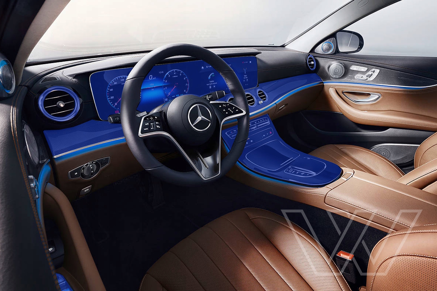 Fólie do interiéru Mercedes E třída průhledná ochrana interiéru