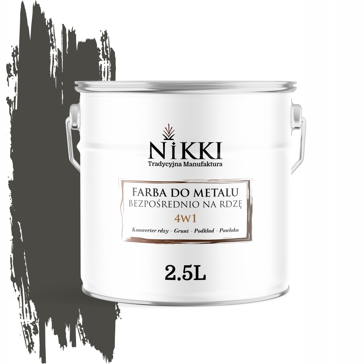 Barva Na Kov Přímo Na Rez Pozink 4v1 Šedá Tmavá Ral 7022 Satén 2.5L