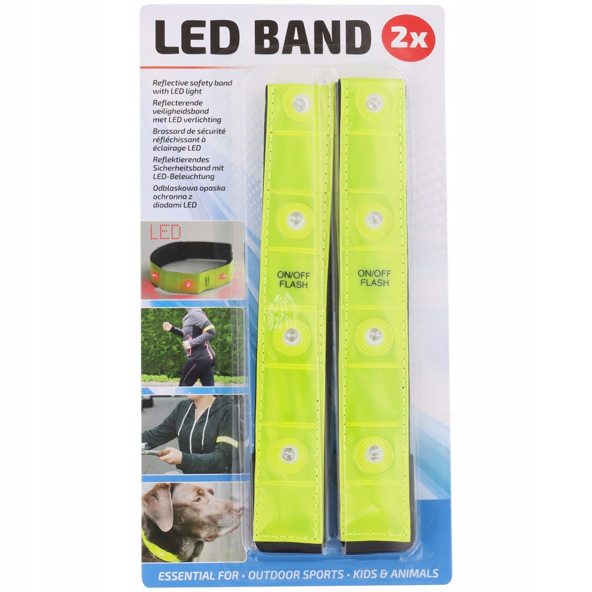 ODBLASKOWA TAŚMA LED do BIEGANIA na ROWER na RZEP 2xŻÓŁTA Mascot EAN (GTIN) 8715342009032
