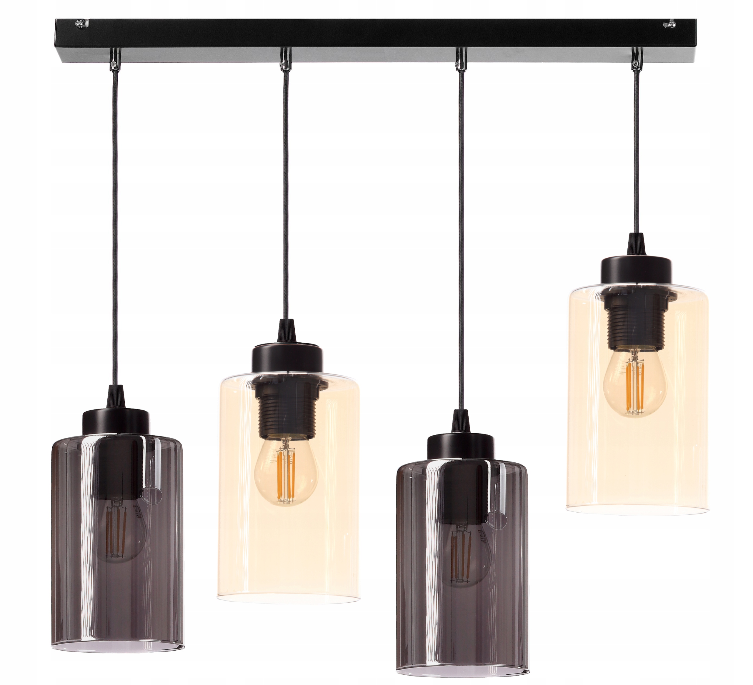 Moderní Závěsná Stropní Lampa Ze Skleněných Tub Barev Led Edison E27