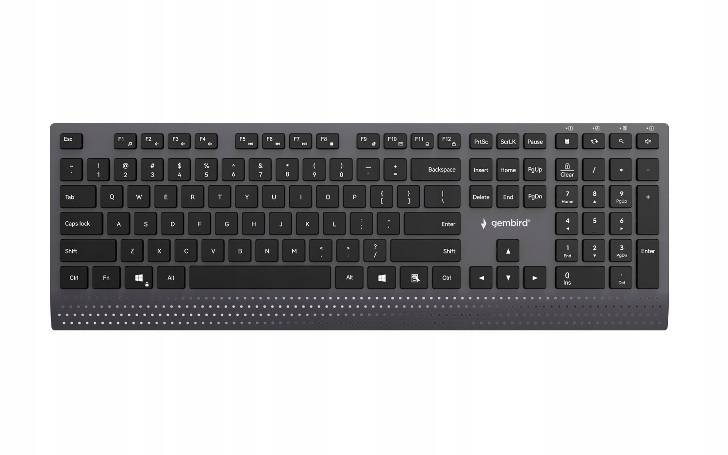 Gembird Klawiatura Slim Przewodowa Multimedialna Czarna, Usb-c, Układ Us