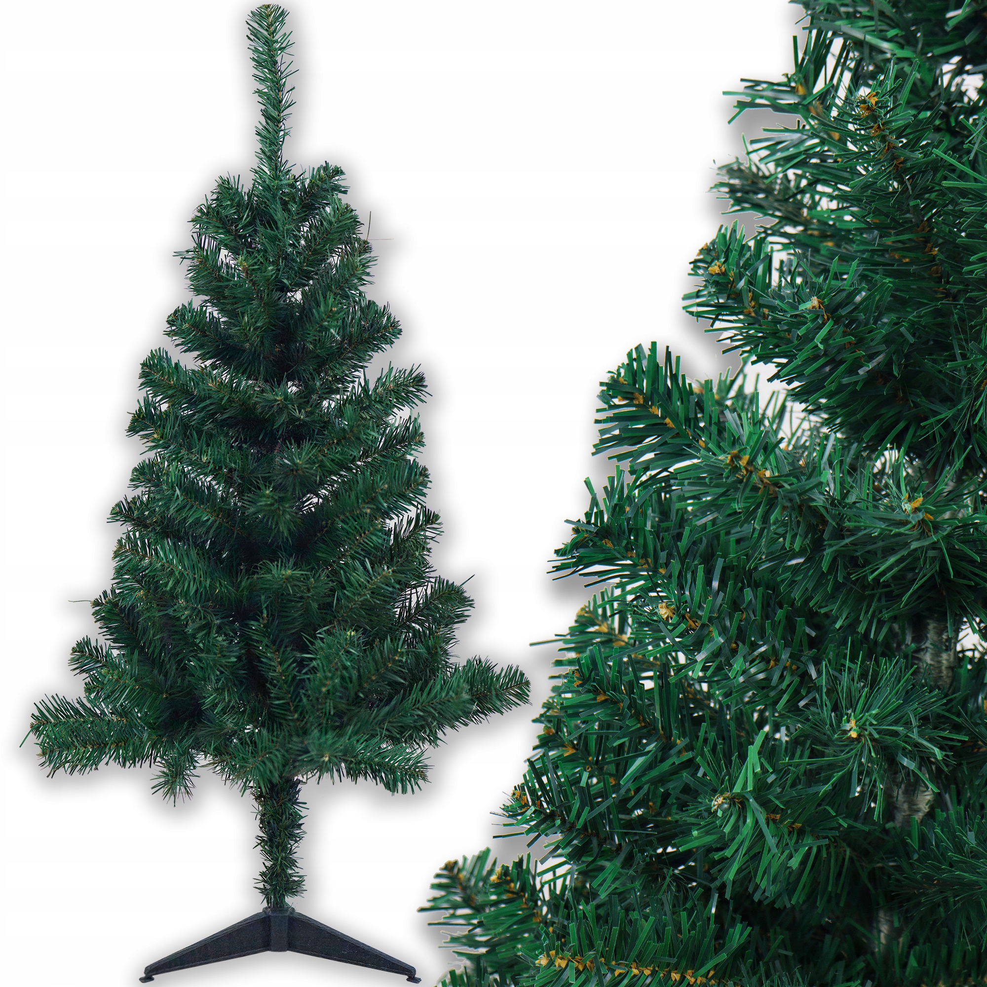 Umělý Vánoční Stromeček Jedle Kavkazská 100 CM Krásný Hustý Se Stojanem Zelený