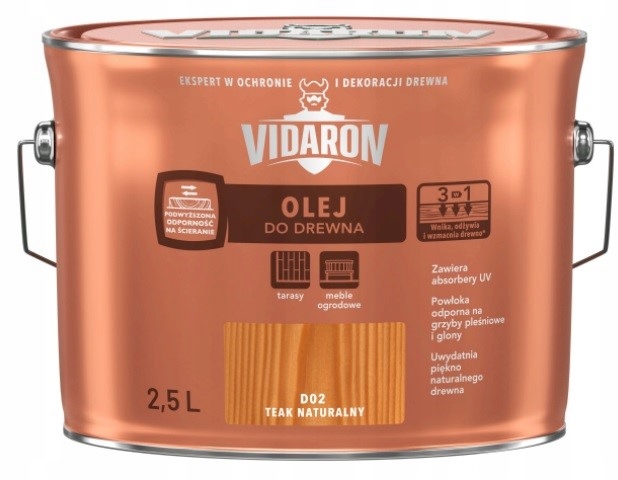 Vidaron Olej Do Drewna 2,5L Teak Naturalny D02