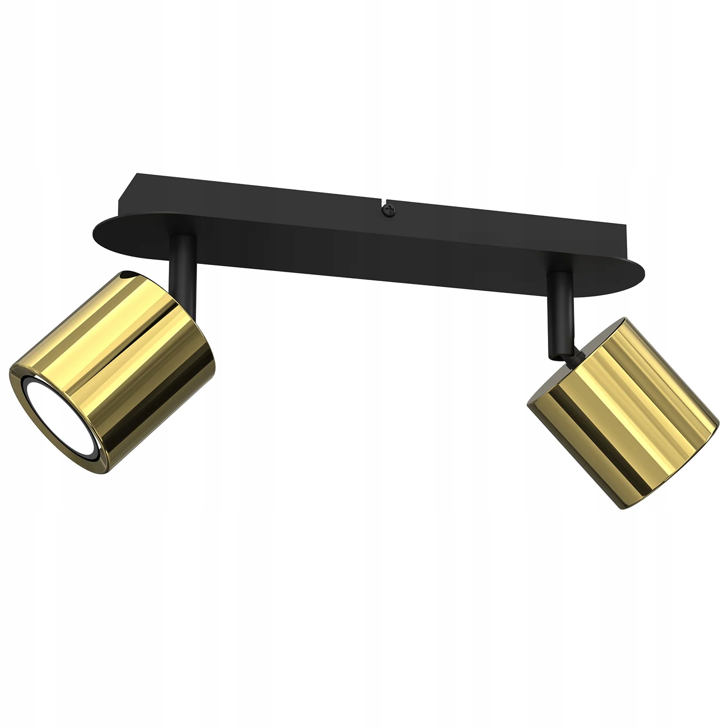 Stropní svítidlo 2 kulaté reflektory černá zlatá dvojitá 37 cm Luminex