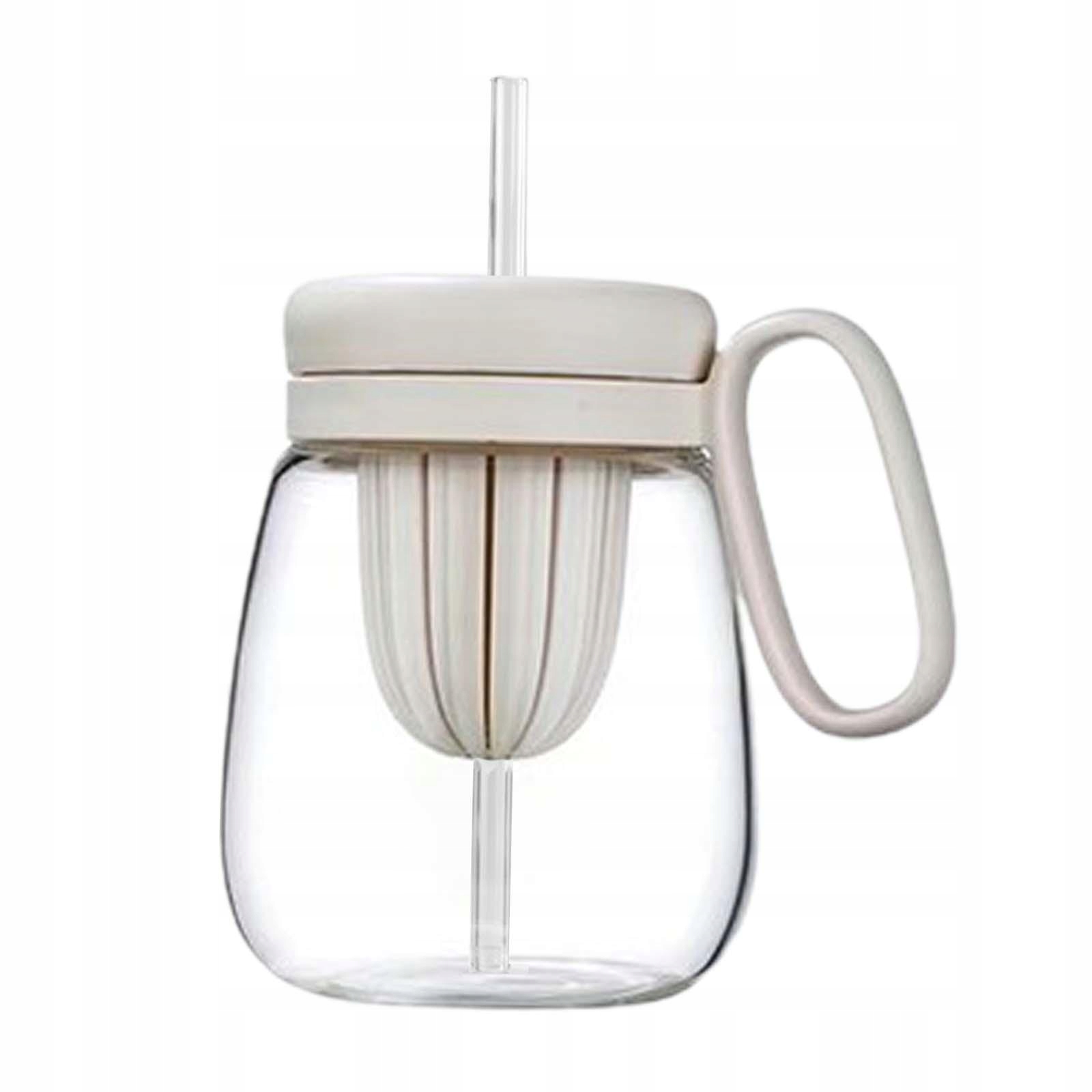 Butelka na wodę ze słomką Bubble Tea do smoothies Smoothies 850ml biała