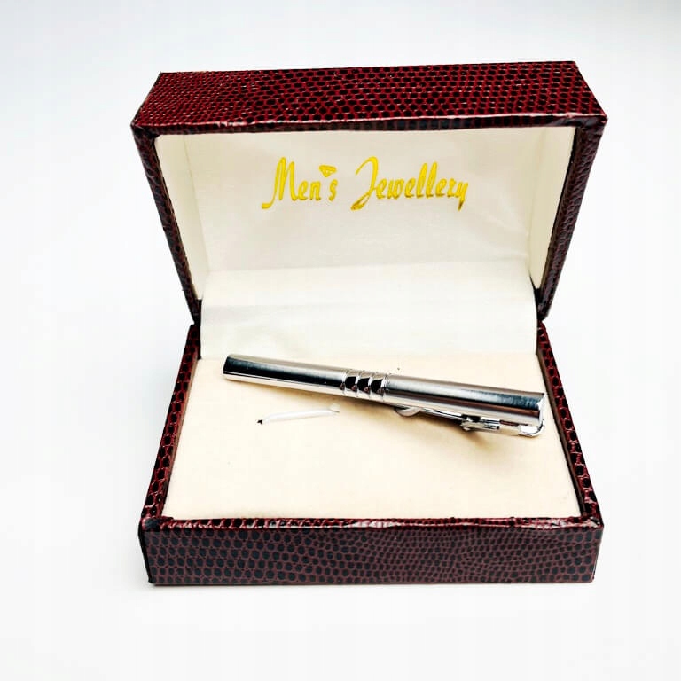 Spinka Do Krawata Srebrna Wzór 2 Kamień Bez kamienia