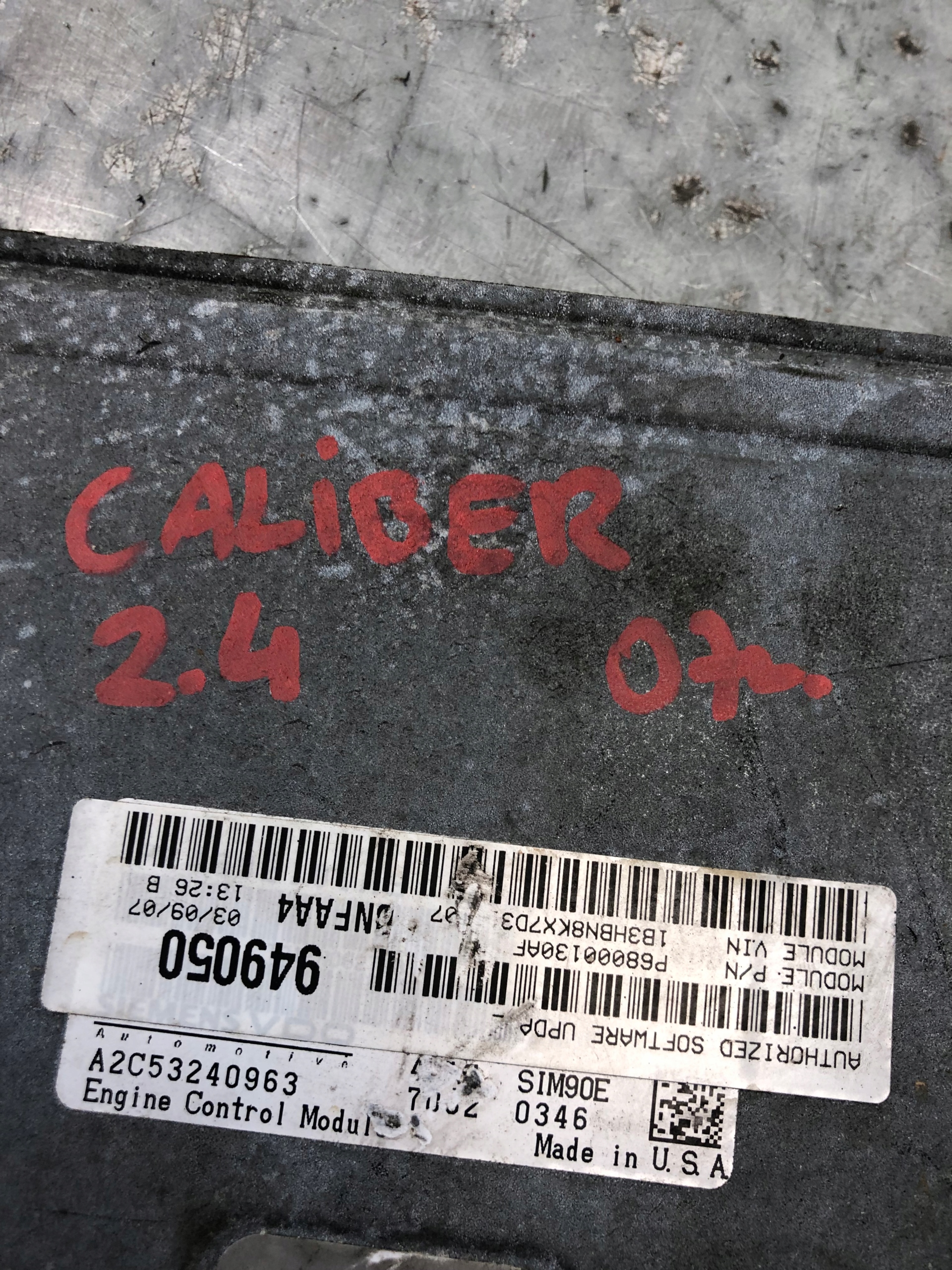 computer Motore 2.4 VVT DODGE CALIBER P68000130AF