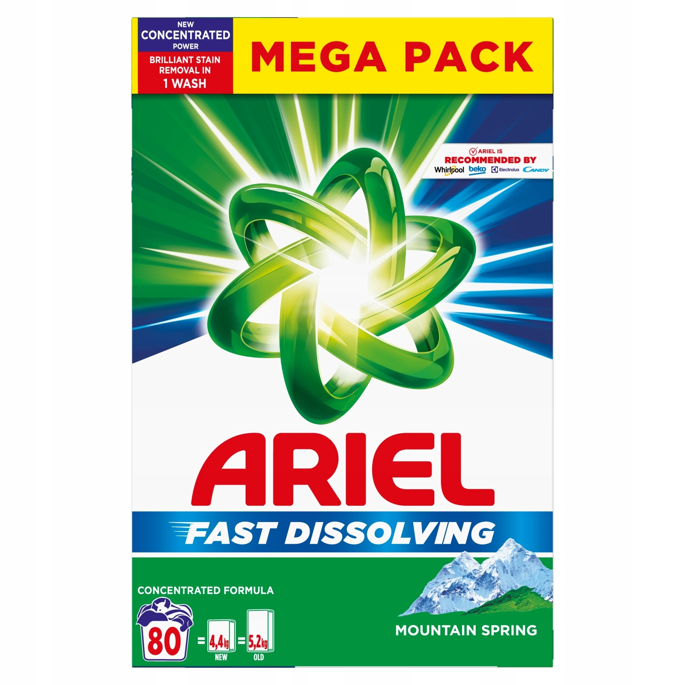 Ariel 4,4 kg Mountain Spring Box 80 pracích prášků