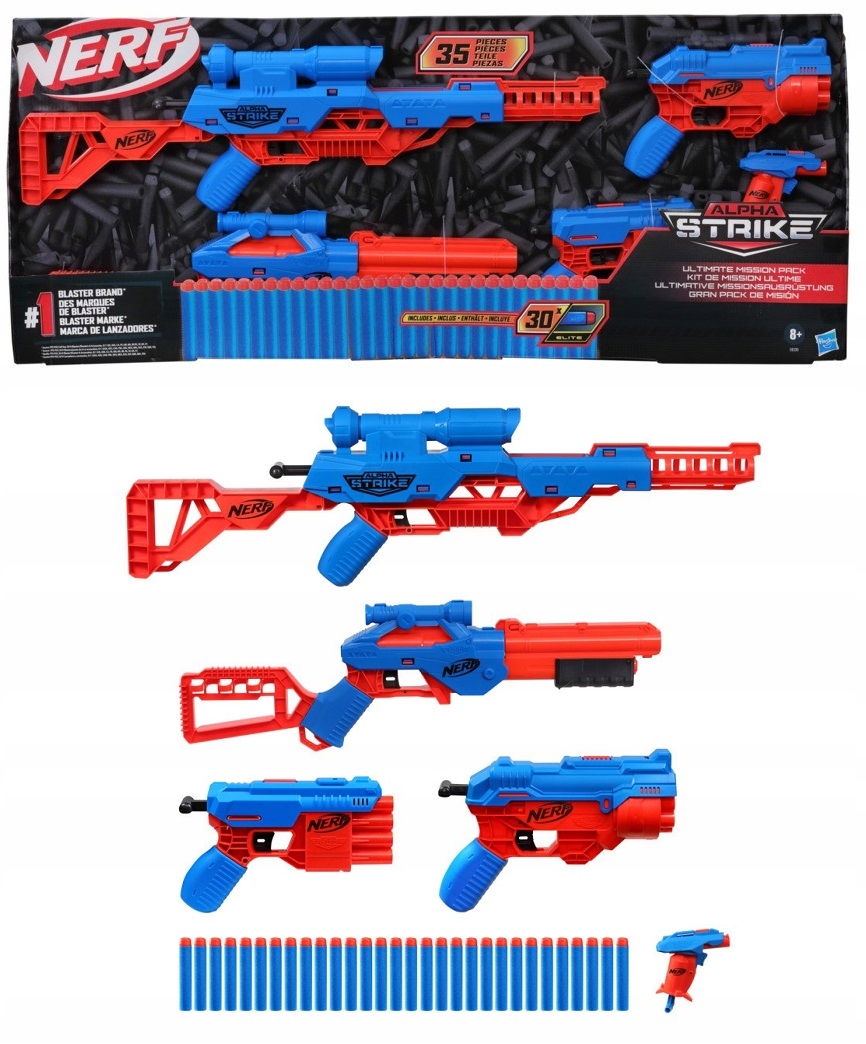 

Zestaw Nerf Alpha 5W1 5 Wyrzutni 30 Strzałek