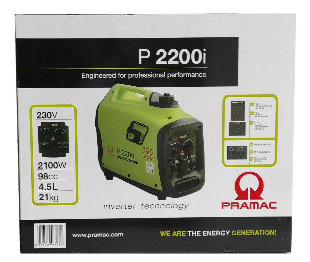 Agregat prądotwórczy Pramac P2200i 2,1kW AVR Marka Pramac