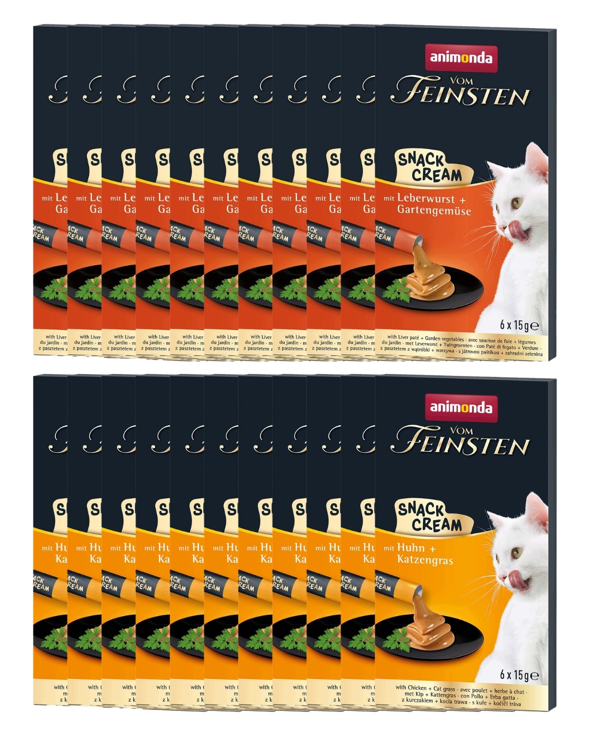 Animonda vom Feinsten Snack Cream pro kočky 6x15g MIX 22 ks (132x15g)
