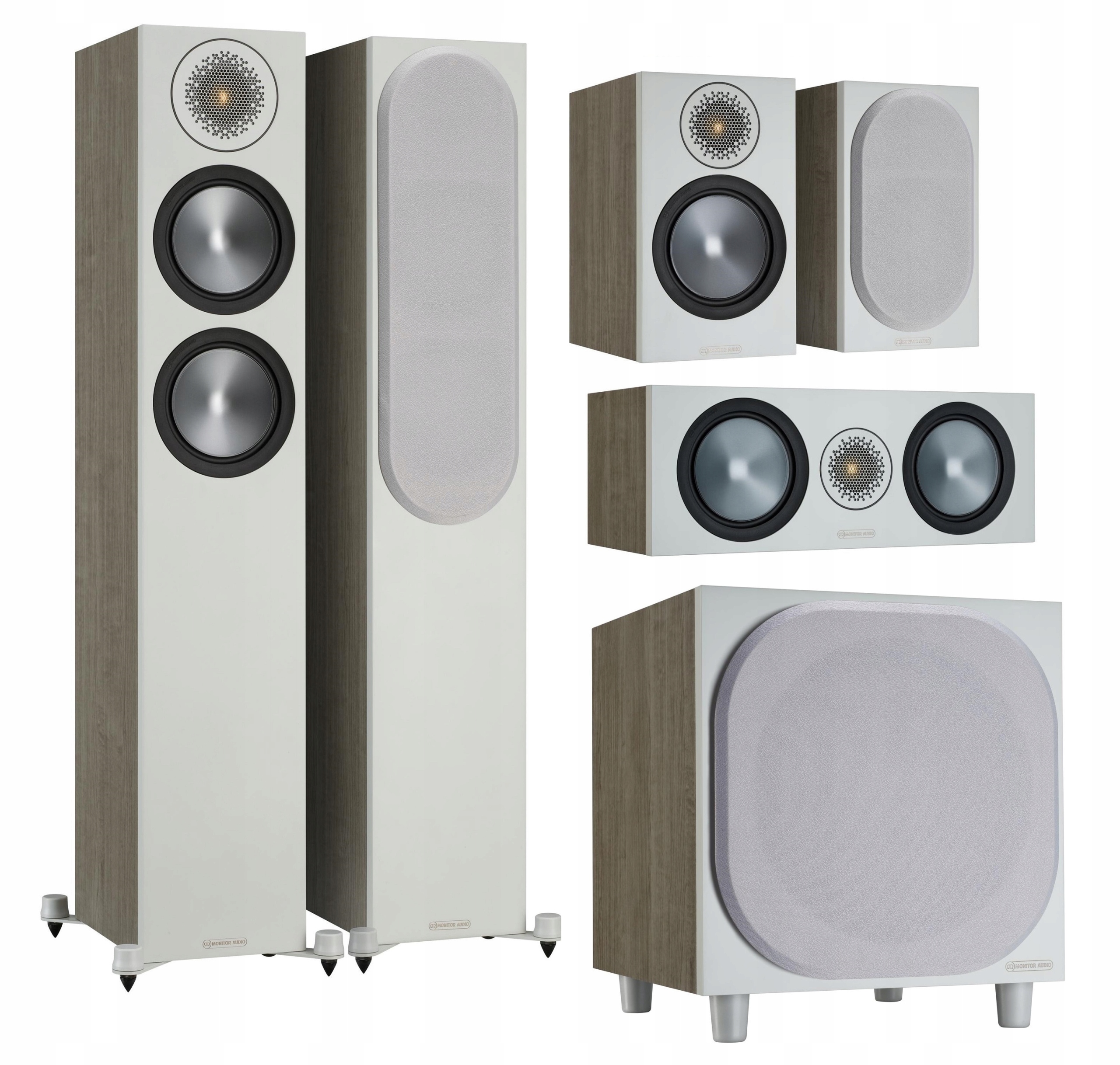 Monitor Audio Bronze Urban Grey 200 50 C150 W10 Domáce Kino 5.1