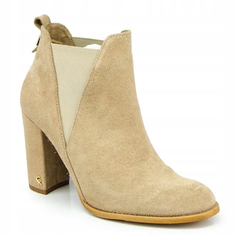 Carinii B5252 Kotníkové Boty Jarní Semišová Kůže Béžová 38