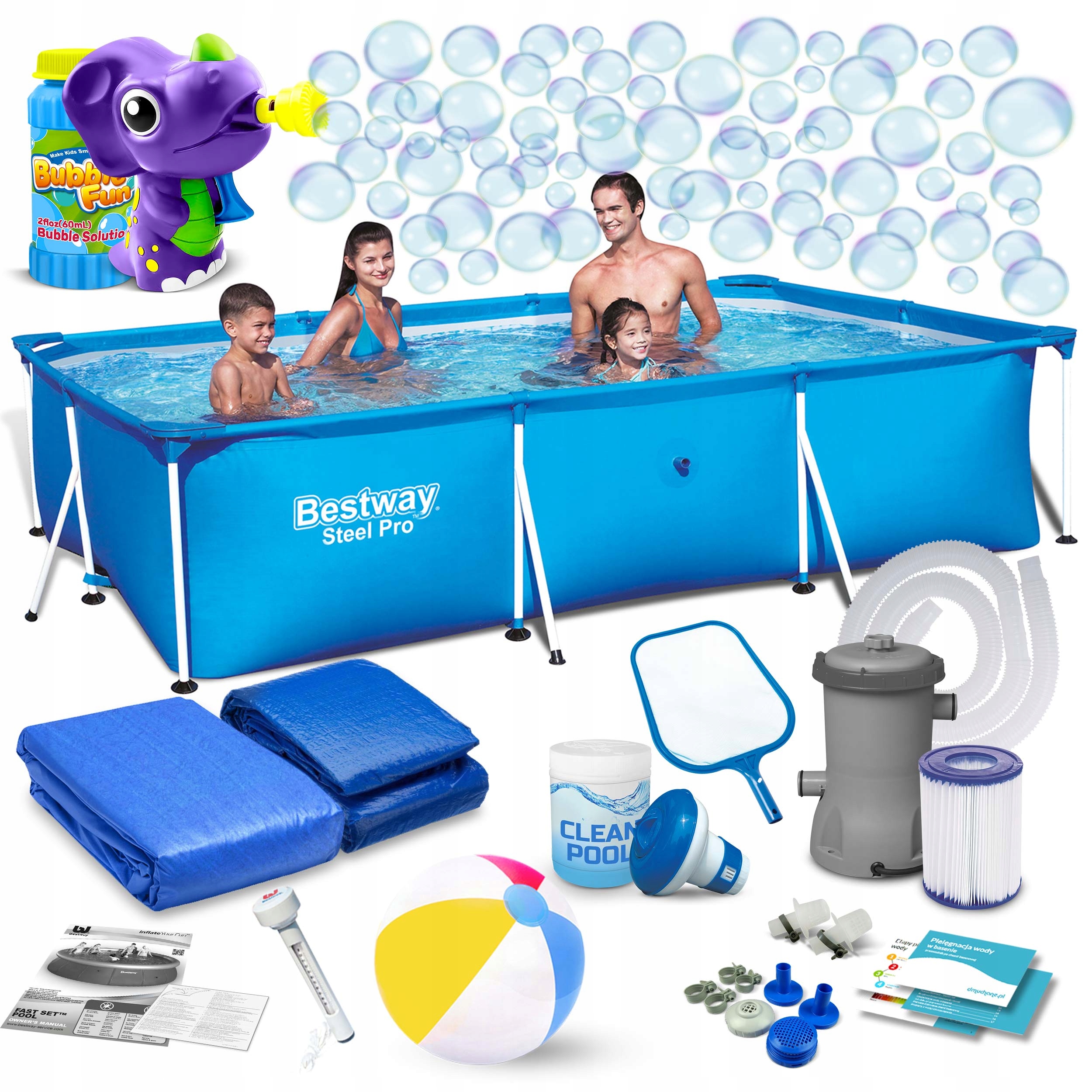 

Basen Ogrodowy Stelażowy 300x201x66cm Bestway 16w1