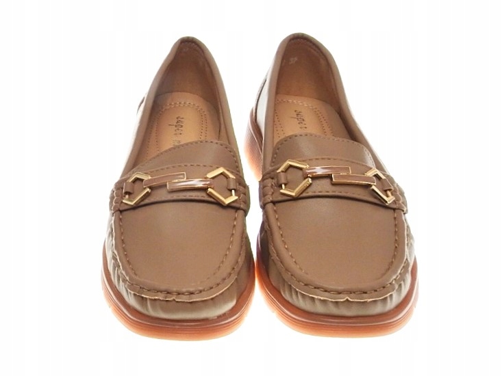 Mokasyny półbuty na miękkiej podeszwie Khaki r.39 Rozmiar 39