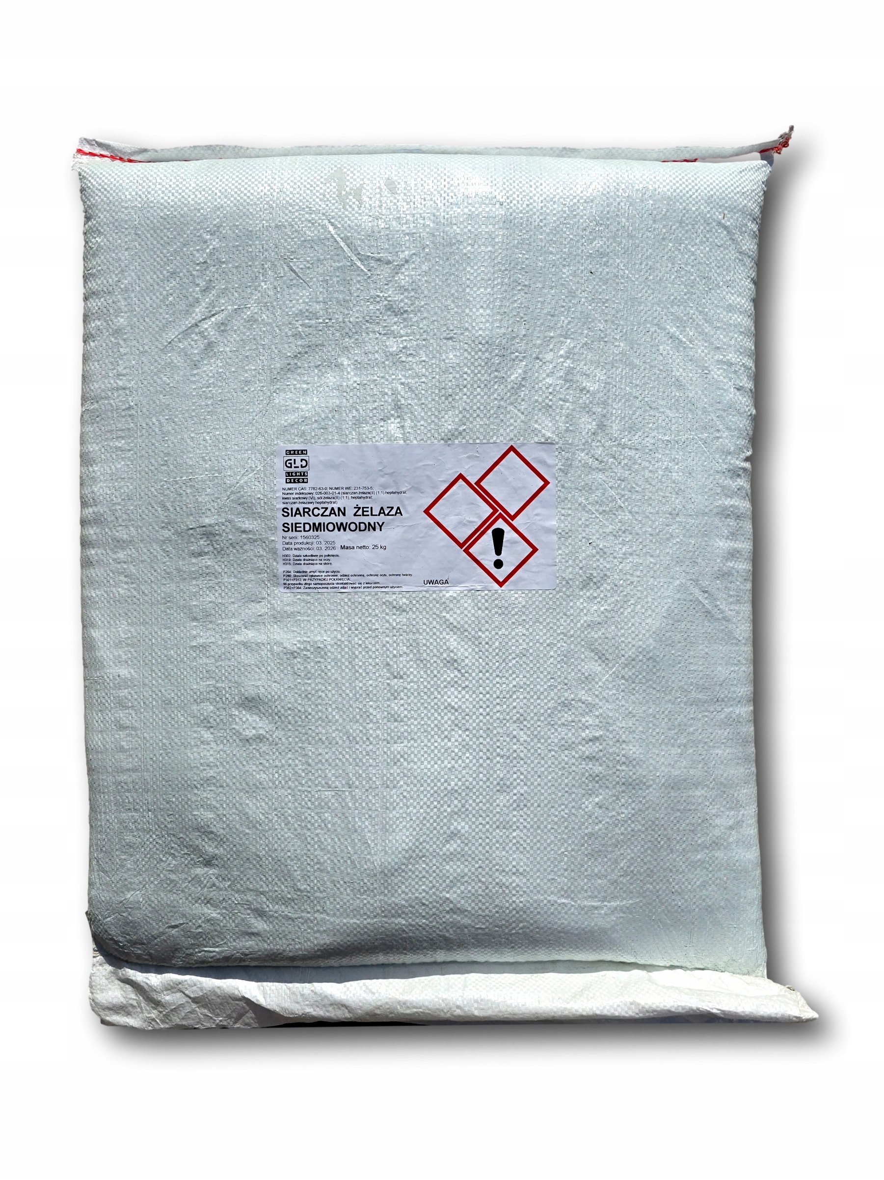 Siarczan żelaza Niezbrylony szczelny worek siedmiowodny Sypki 25kg bez brył