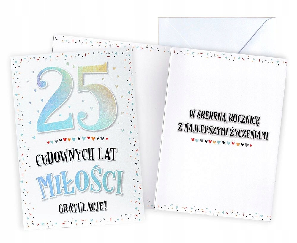 

Kartka na 25 Rocznicę Ślubu Srebrne Gody Duża V82