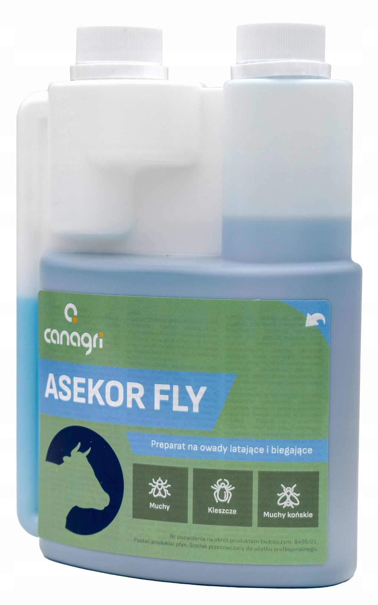 Preparat na owady latające i biegające Asekor Fly, niebieski, 600 ml