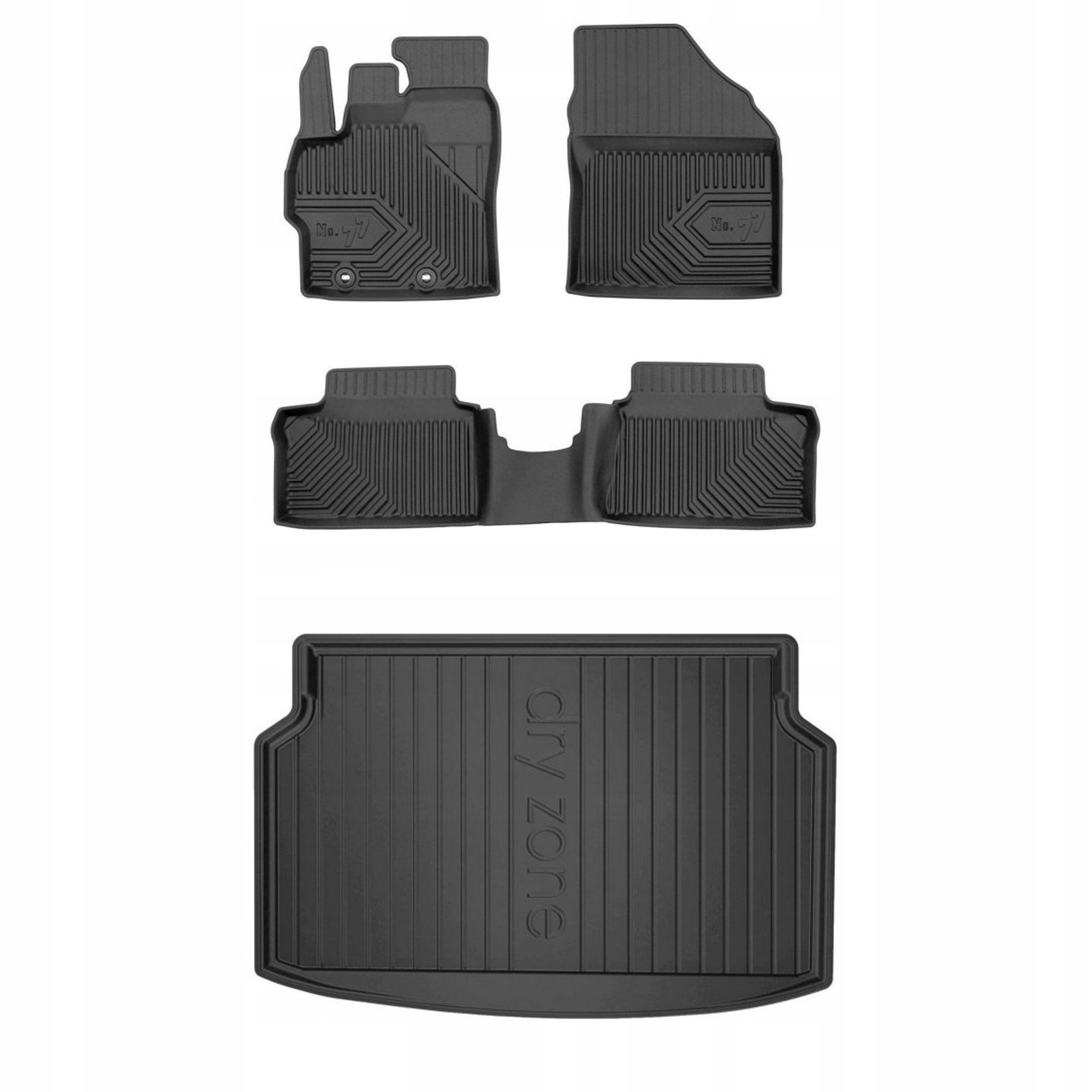 Gumová sada pre koberčeky a rohože Toyota Yaris IV od roku 2020 Hatchback, spodná časť