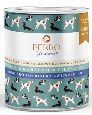 Levně Perro Gourmet mokré krmivo pro psy s koňským masem a petrželkou 6 x 800 g