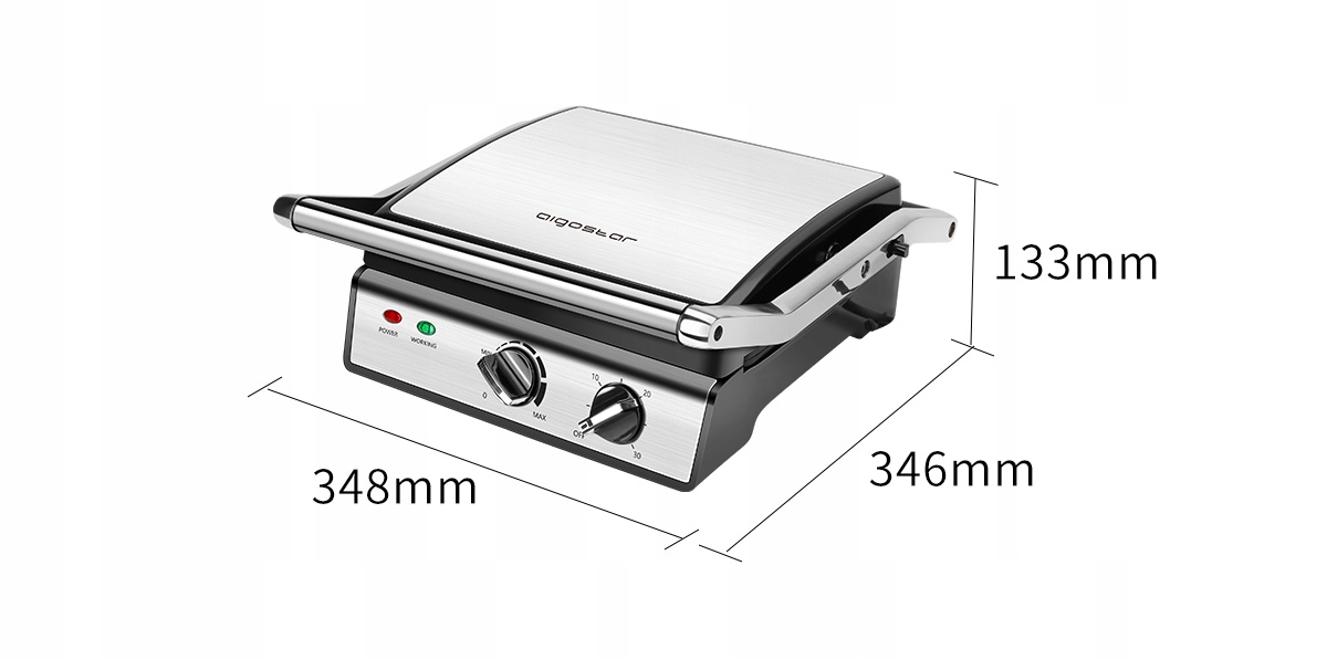 ROZKŁADANY OPIEKACZ XXL GRILL ELEKTRYCZNY MOCNY 2000W BARBECUE Model KG2030