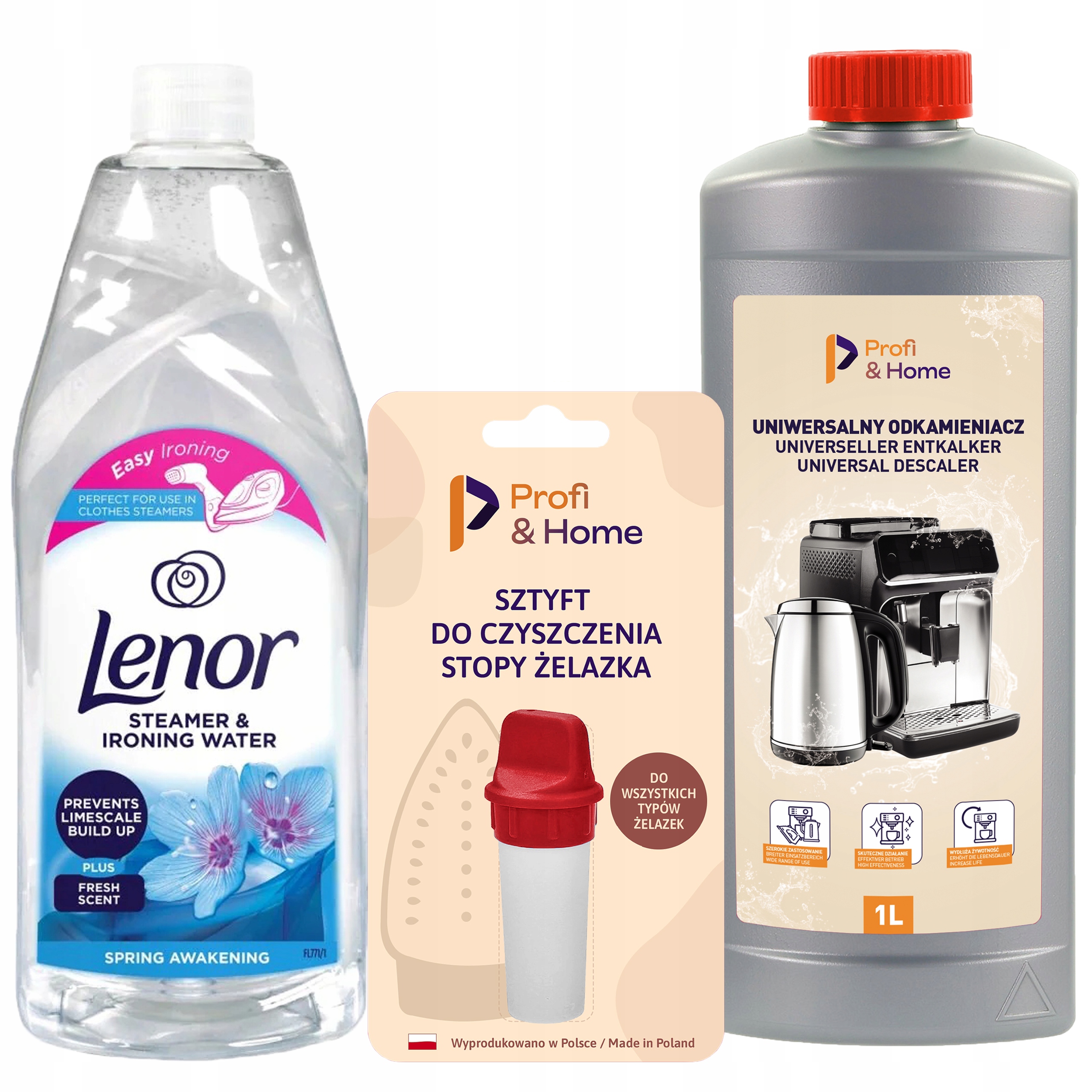 Odvápňovač 1000 ml Tužka na žehličku Profi&Home Voda na žehličku 1 l Lenor