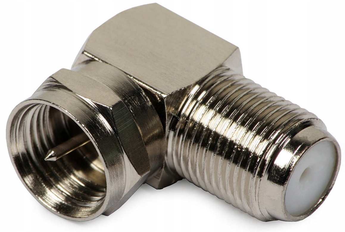 PRZEJŚCIE KĄTOWE GNIAZDO F NA WTYK F NAKRĘCANY