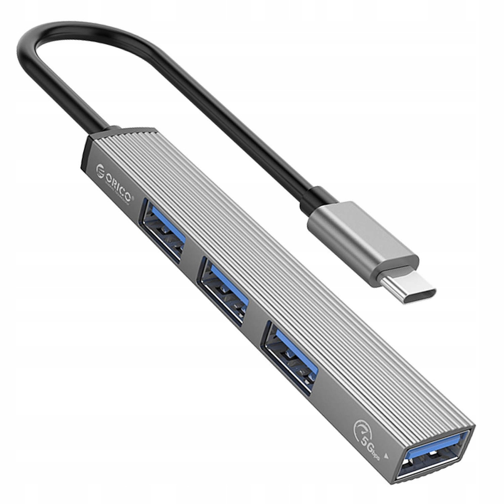 Orico Hub Usb-c, 3*USB-A 5Gbps, 3*USB-A 2.0, aluminiowy