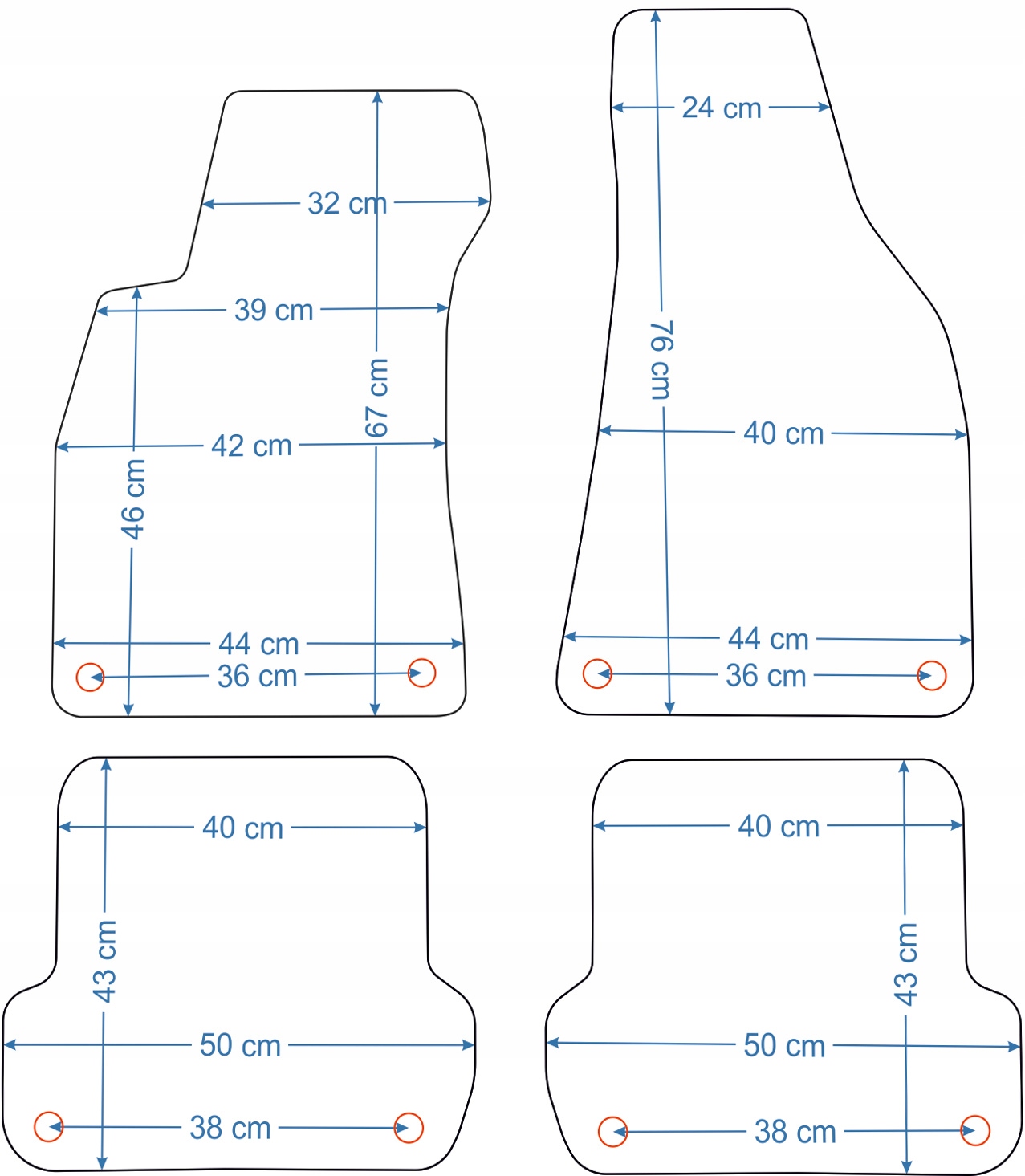 Audi A4 B6 B7 -Seat Exeo Dywaniki welurowe Economy Zestaw wieloelementowy tak