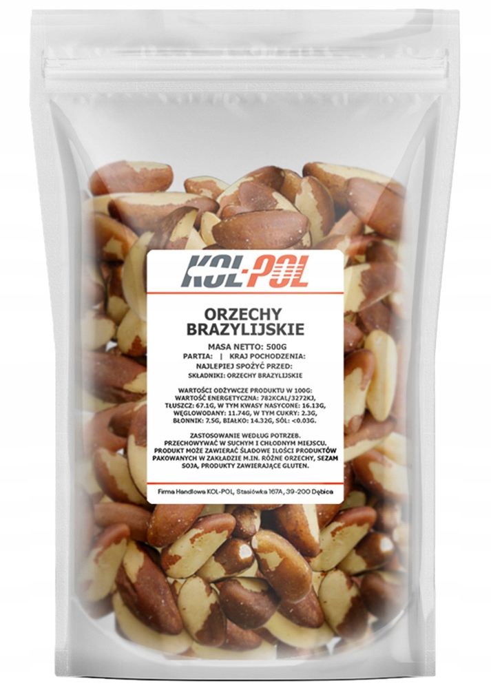 Levně Brazilské ořechy celé 500 g Přírodní čerstvé Kol-Pol