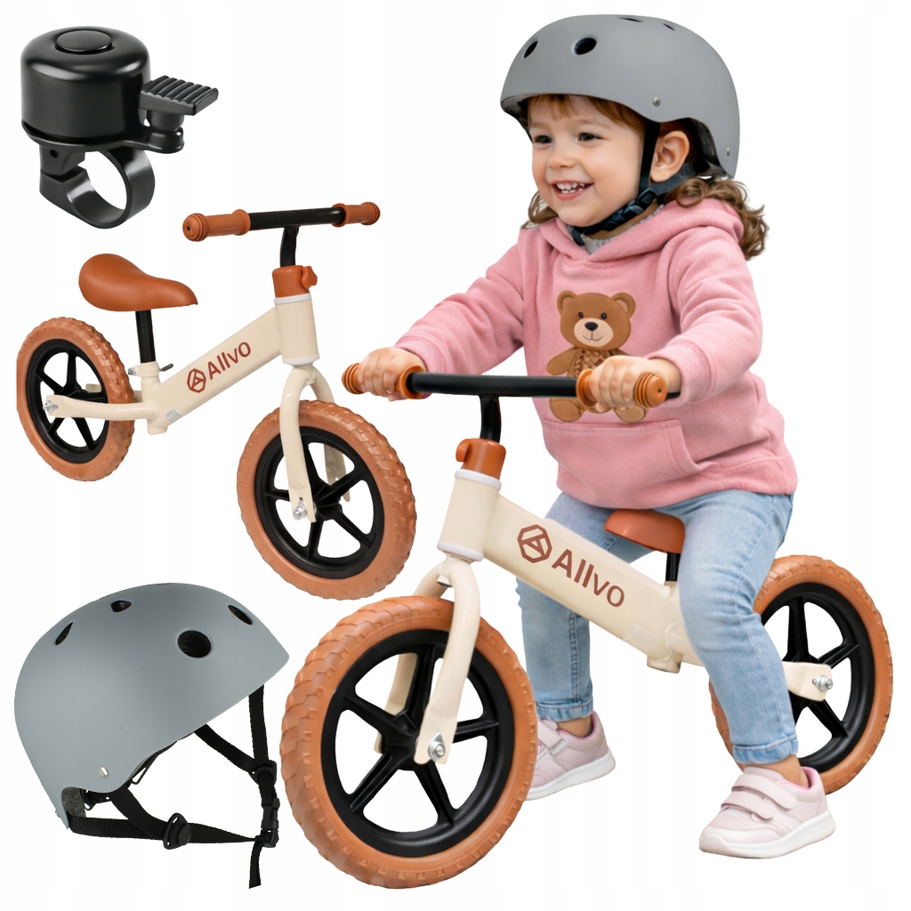 Rowerek Biegowy Dziecięcy lekki koła Eva 12 cali kask 48-54 dzwonek