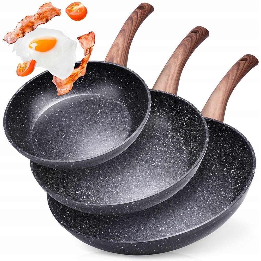 Set 3 Granitových Pánví Black&wood 20/24/28 cm 199011
