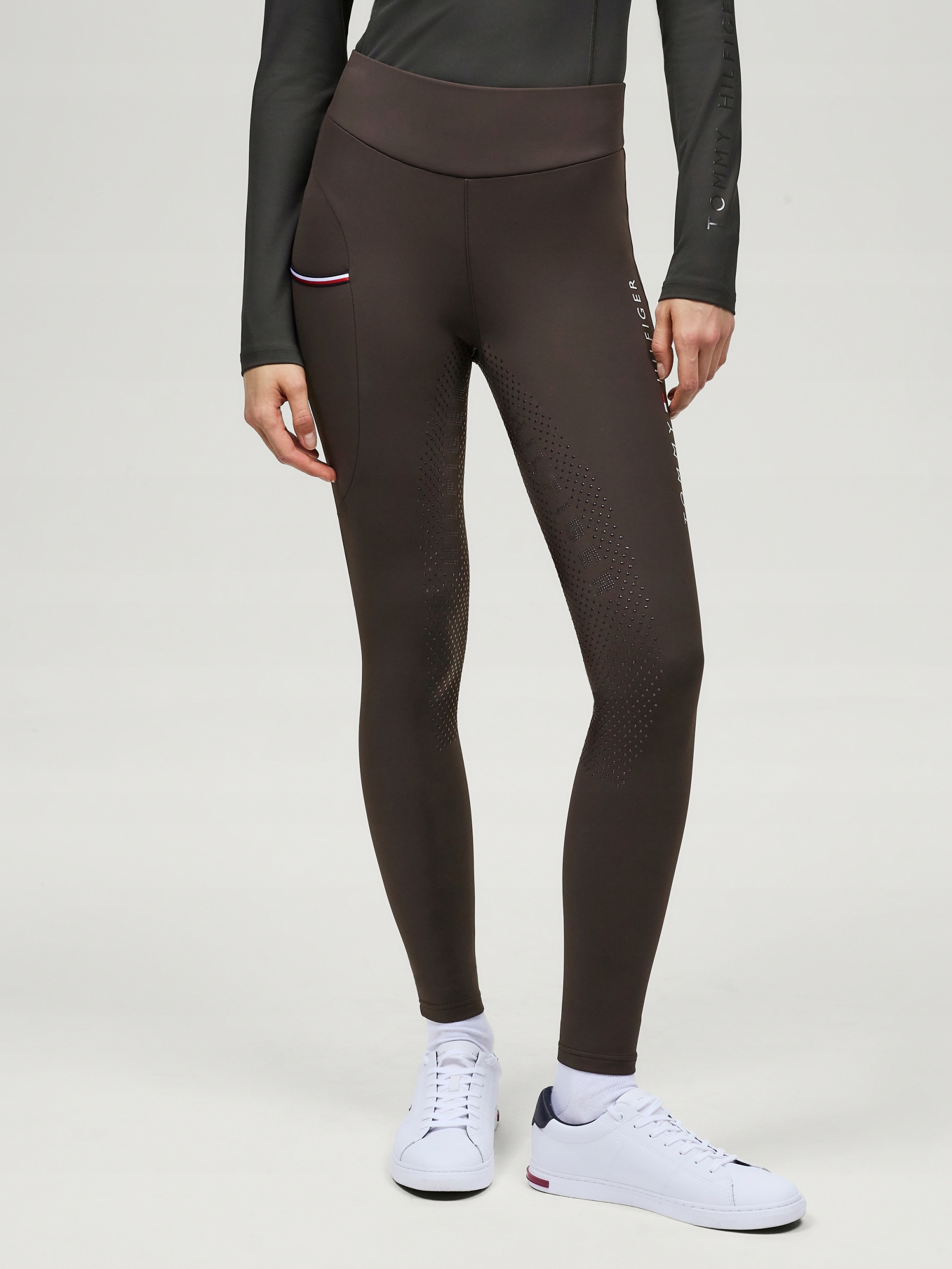 Legginsy Bryczesy damskie Tommy Hilfiger Elmira Full Grip cacao S -36