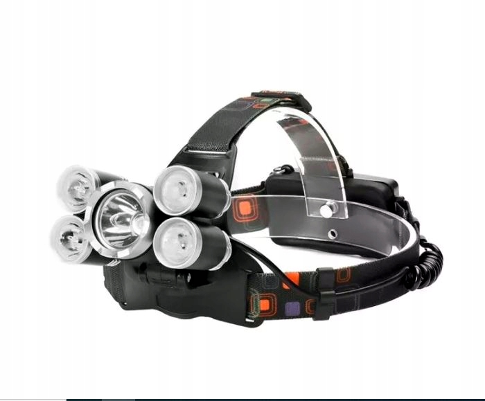 LATARKA CZOŁOWA 5 LED AKU ŚWIATŁO OSTRZEGAWCZE Z TYŁU Marka bez marki