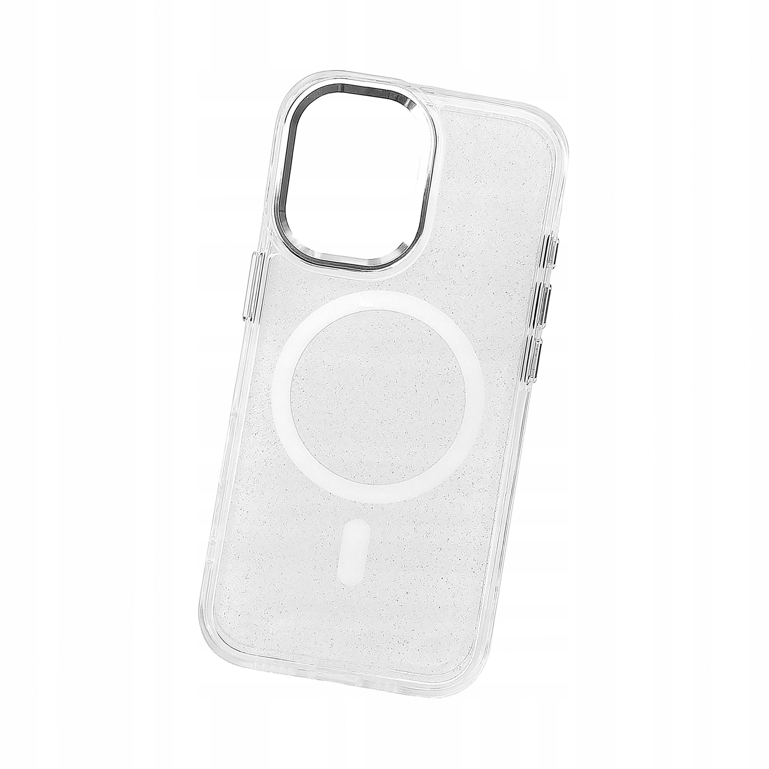 Plecki Etui Glitter Case MagSafe do iPhone 16 Plus białe z brokatem