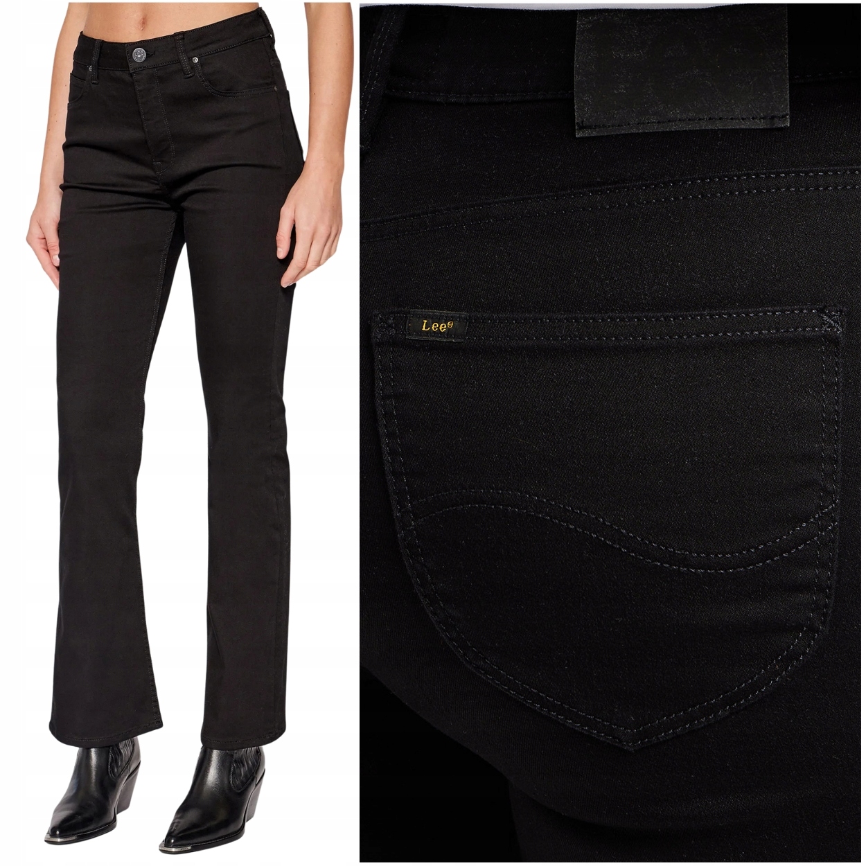 Lee Breese Boot bootcut rozšiřitelné černé dámské džínové kalhoty W25 L29