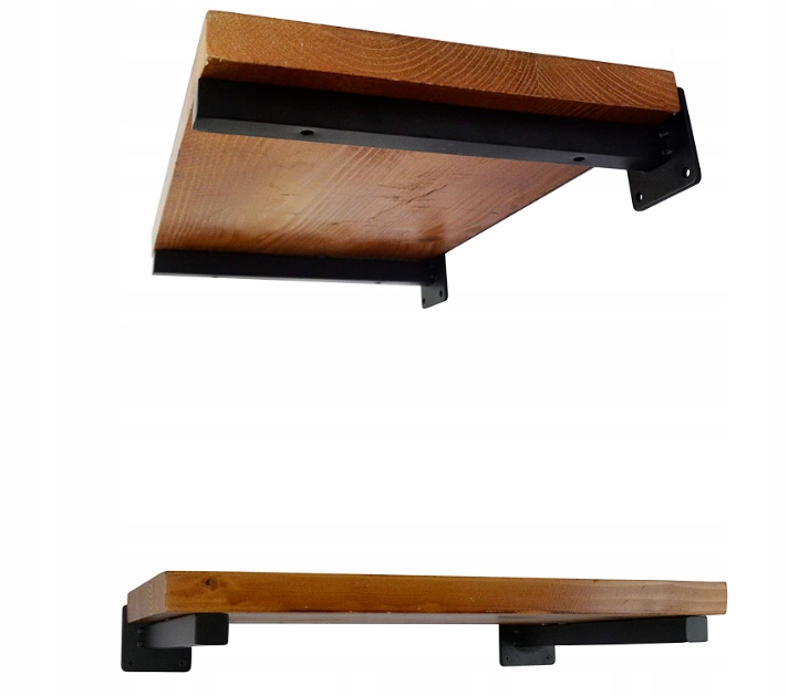 WSPORNIK PODPÓRKA PÓŁKI KĄTOWNIK 10cm CZARNY Szerokość 2 mm