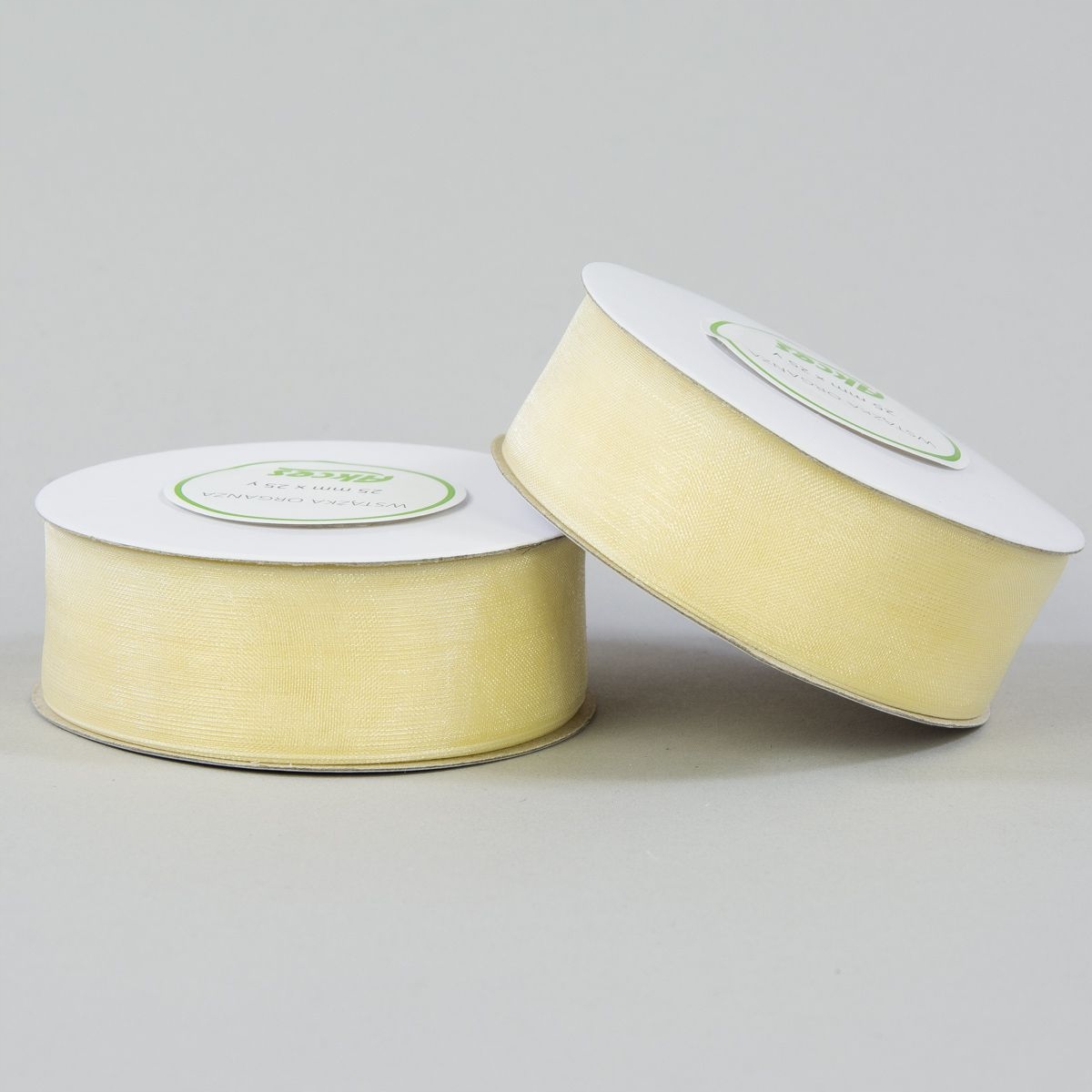 

tasiemka wstążka szyfonowa organza krem 25mm 22m