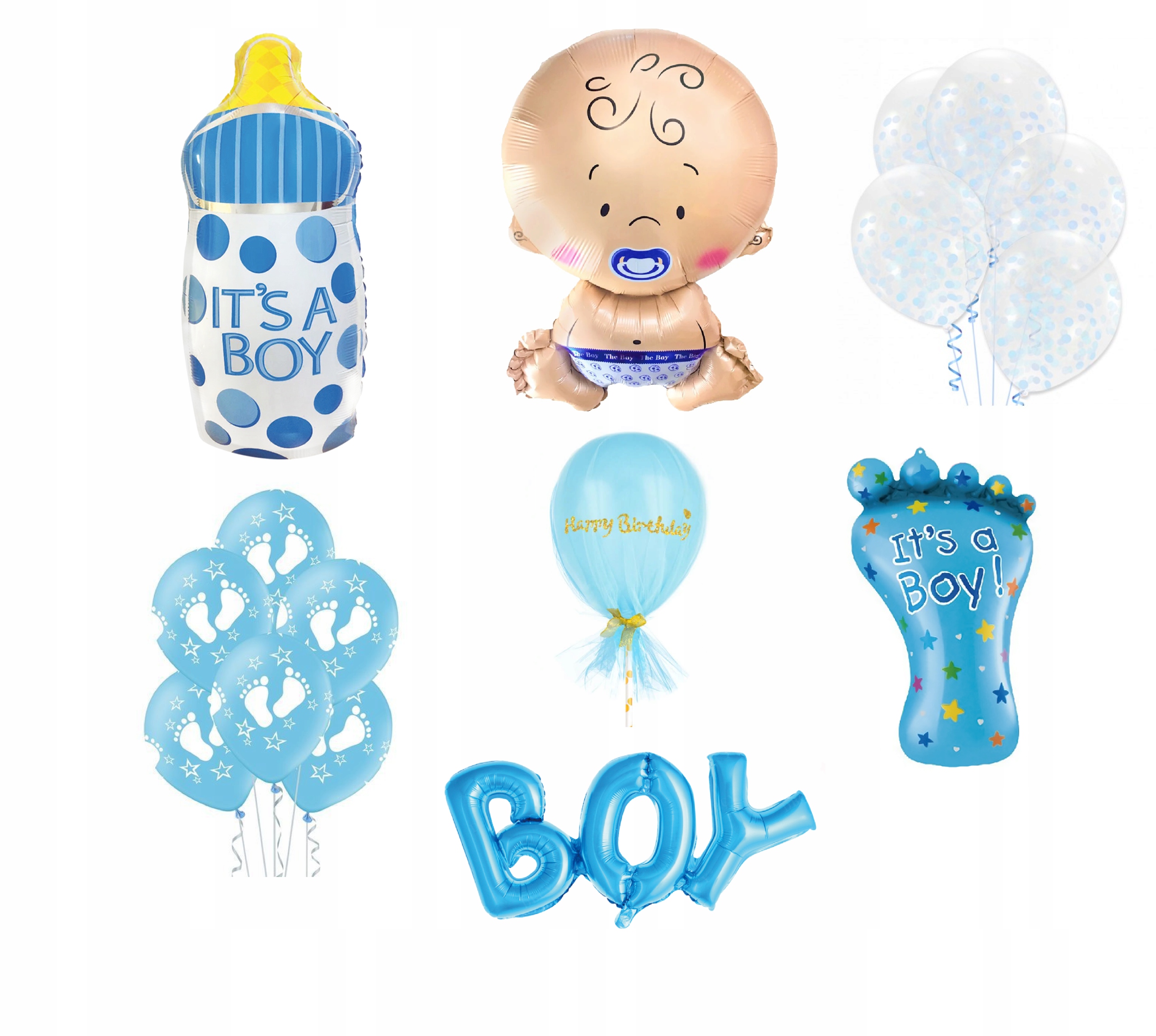

Zestaw Baby Shower Balony Narodziny Dziecka Boy