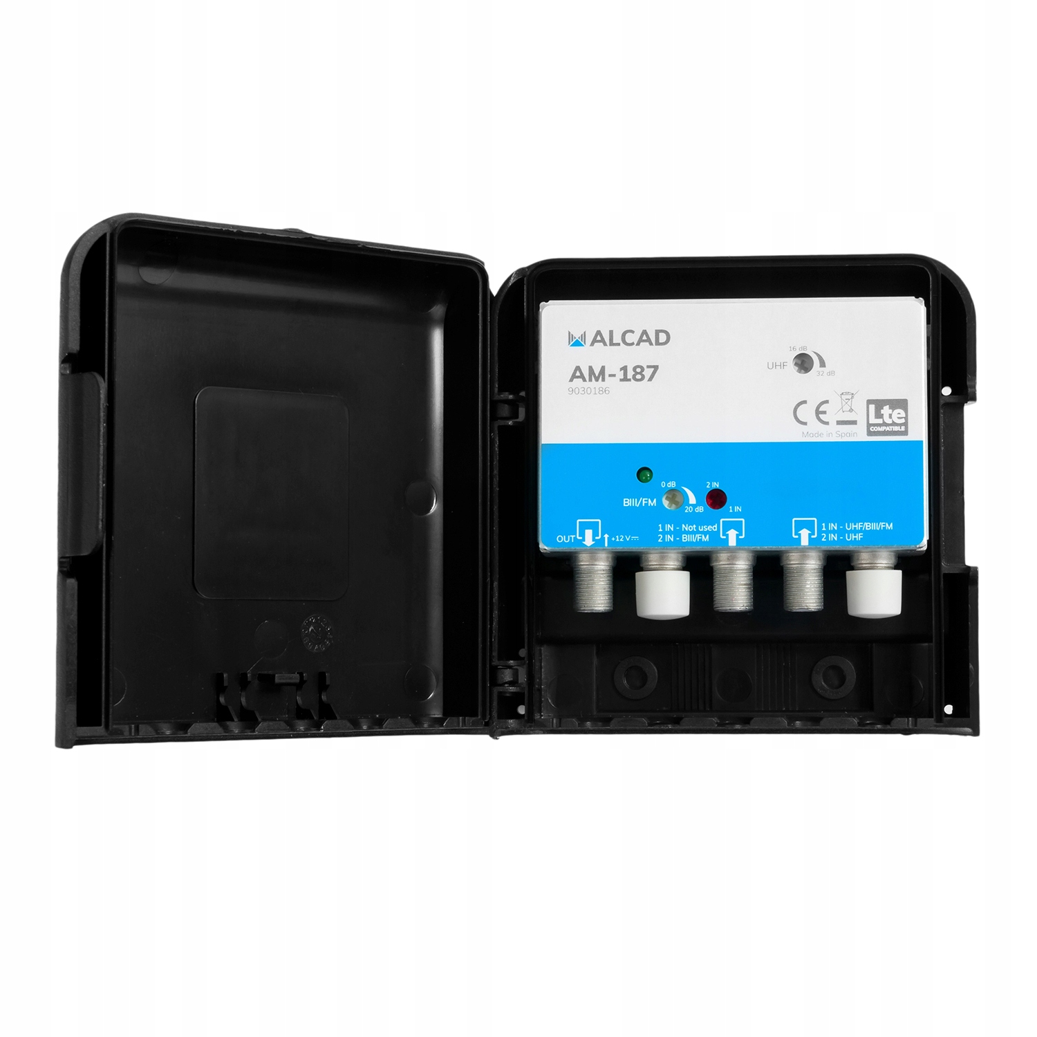 Alcad wzmacniacz masztowy AM-187 12V 32dB Uhf+vhf