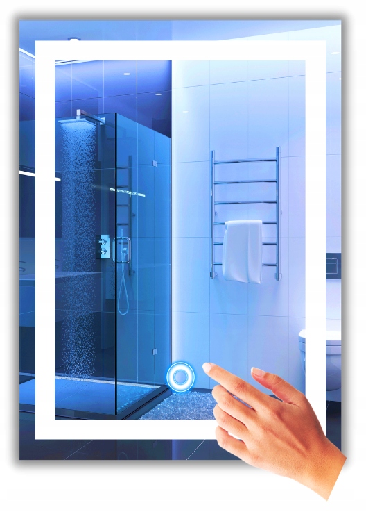 LUSTRO ŁAZIENKOWE LED 60x80 PODŚWIETLANE WŁĄCZNIK EAN (GTIN) 5904506953448