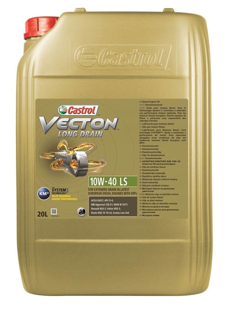 Olej silnikowy 10W-40 20L Castrol E6/E9 Vecton Long Drain 20 L 10W-40 Rodzaj półsyntetyczne