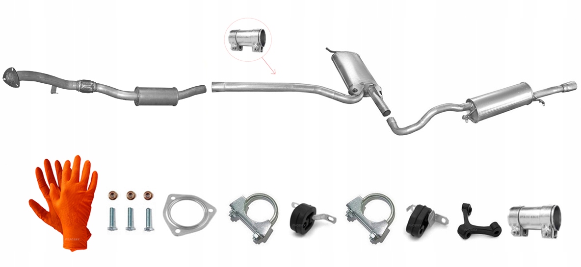 Audi A4 B5 1.6 Ana-alz 74-75 kW (1994-9/2001) Sedan Kombi Výfukový Systém