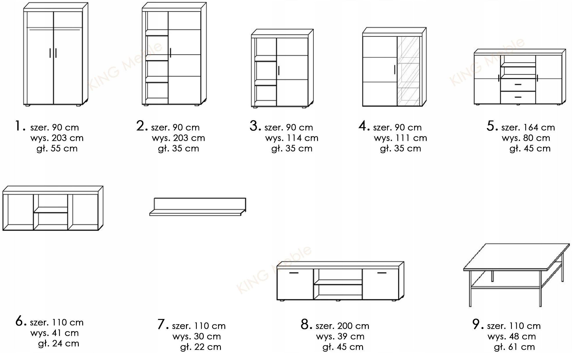 Szafka RTV SAMBA 8, RTV 200cm, Śliwa / Grafit Stan opakowania oryginalne