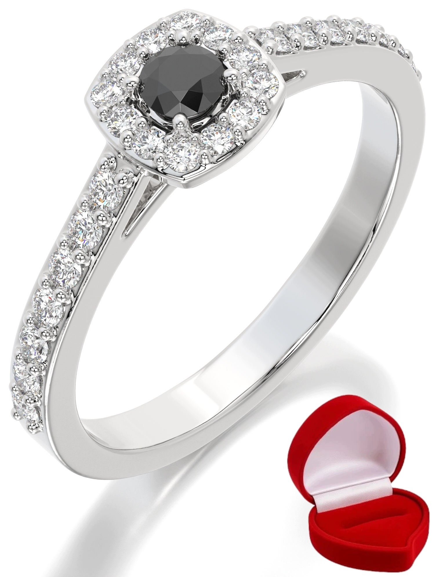 Zlatý Prstýnek 585 14k Brylant Č. 0,09 ct Bílé Zlato R18