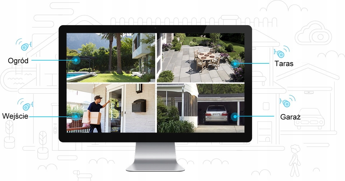 ZESTAW WIFI DO MONITORINGU FOSCAM FN7108W-B4-1TB Marka Foscam